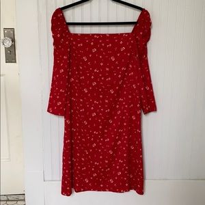 Red Floral Mini Dress